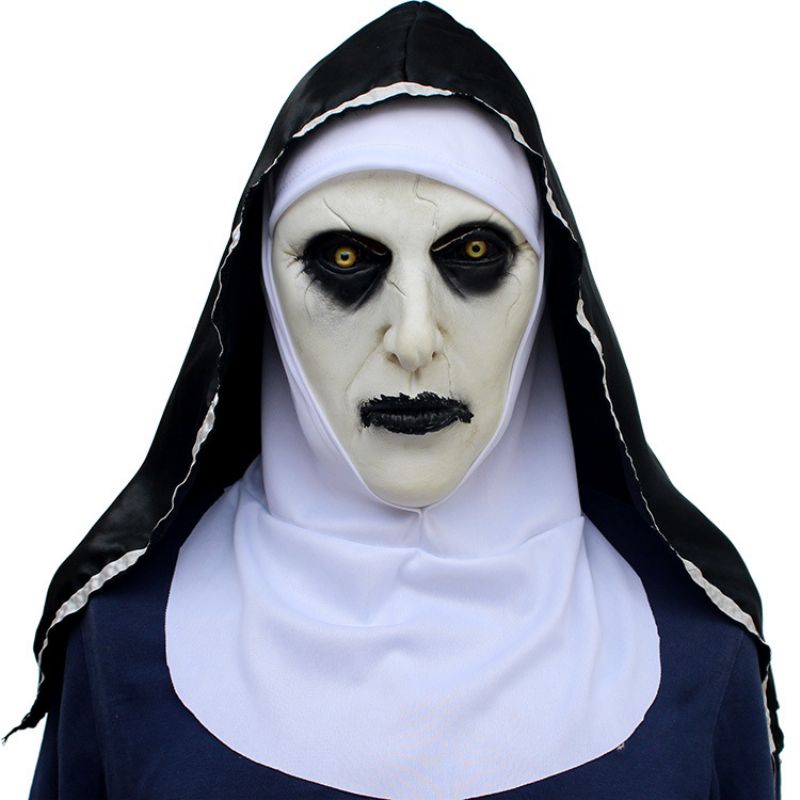 2023 Maska Redovnice Halloween Ghost Festival Film Šokirana Ženska Pokrivala Za Glavu S Licem Duhova