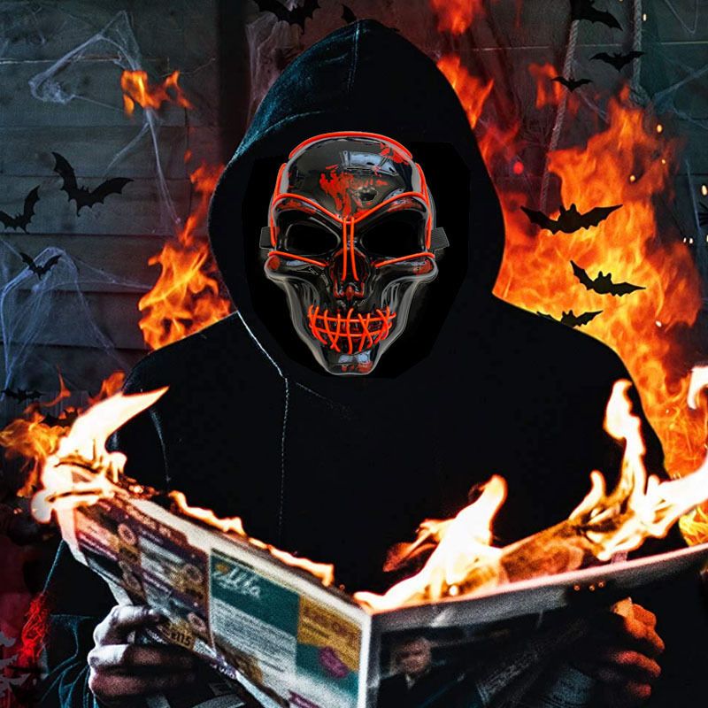 2023 Nova Halloween Horror Led Svjetleća Maska El S Lubanjom Skull