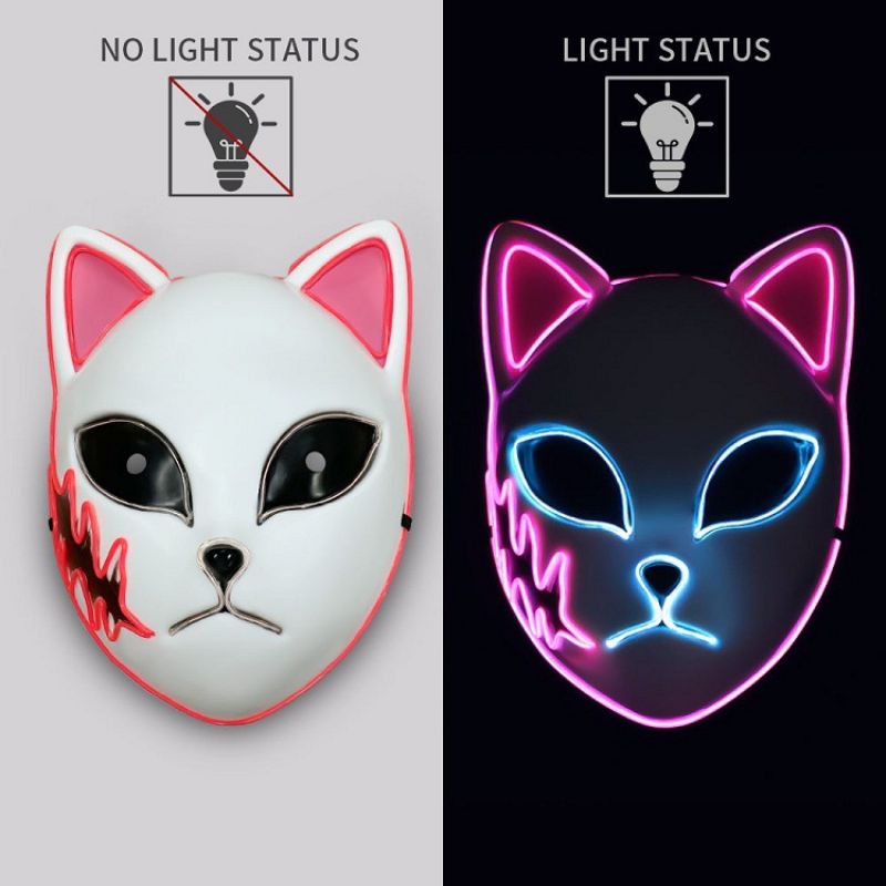 Blade Svjetleća Maska El Žičana Led Mačka Za Lice Rekviziti Za Noć Vještica