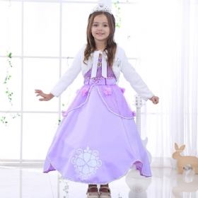 Djevojčice Sofia Fancy Dress Cosplay Kostim Princeze Sophie Dječje Balske Haljine S Puf Rukavima Za Zabavu Za Noć Vještica