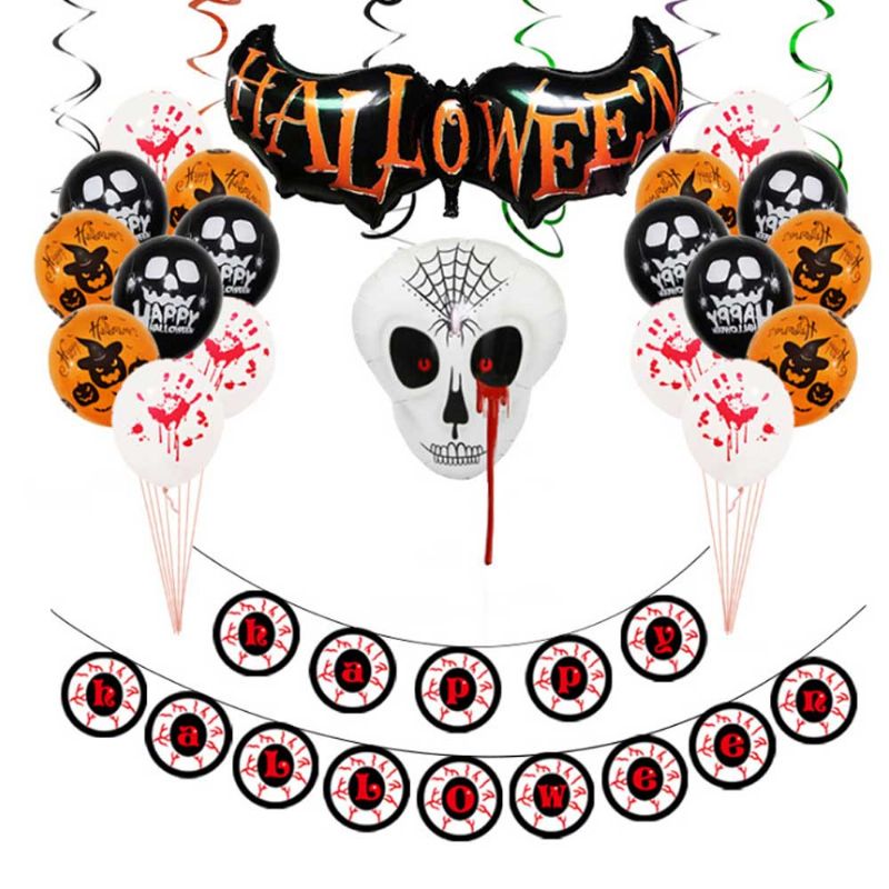 Halloween Balloons Set Spoof Skull Party Decoration Balon Od Aluminijske Folije Happy Letters Ukrasni