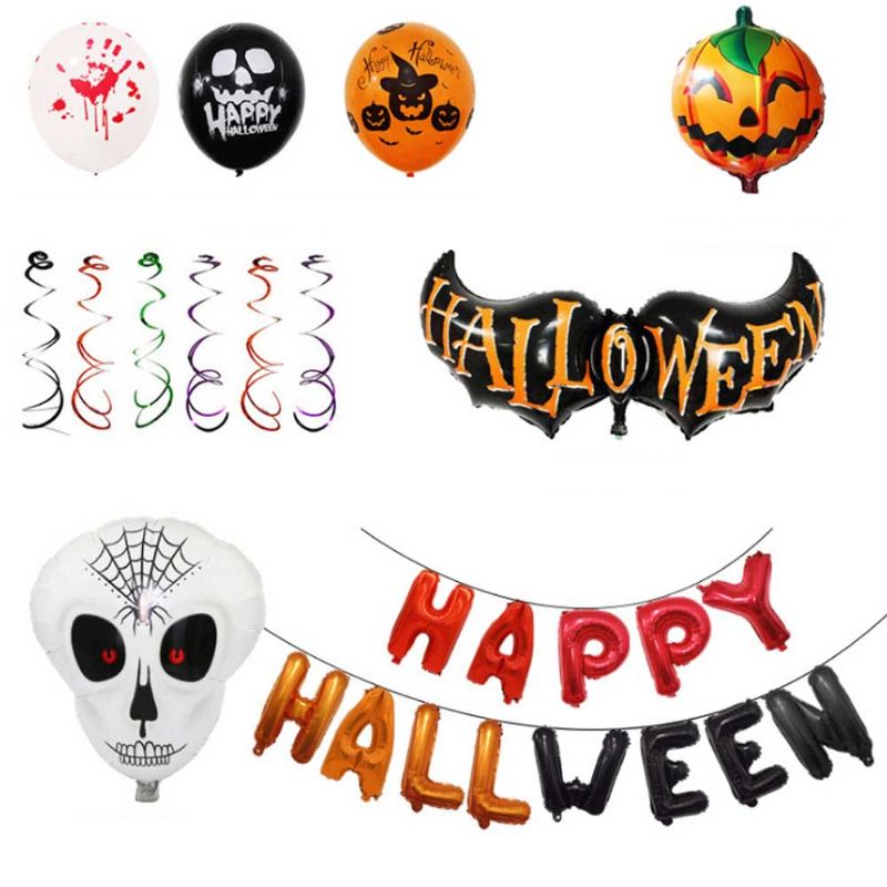 Halloween Balloons Set Spoof Skull Party Decoration Balon Od Aluminijske Folije Happy Letters Ukrasni