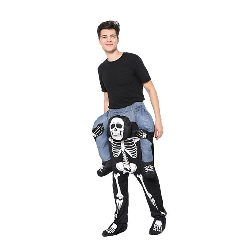 Halloween Christmas Skull Back Pants Magic Cos Party Stage Performance Kostim