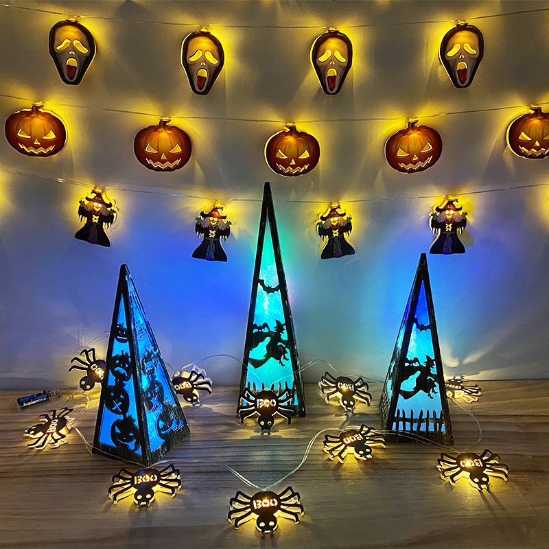 Halloween Decoration Lights Led Party Atmosfera Ukleta Kuća Rekviziti Bundeva Lubanja Čarobnjak