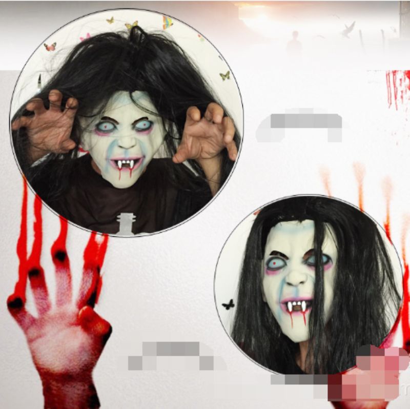 Halloween Horor Vještica Maska Duga Kosa Duh Lice Duha Maskarada Show Scary Rekvizite