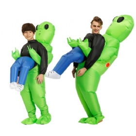 Hot Green Alien Kostim Na Napuhavanje Cosplay Funny Blow Up Suit Party Fancy Dress Halloween Za Odraslu Djecu