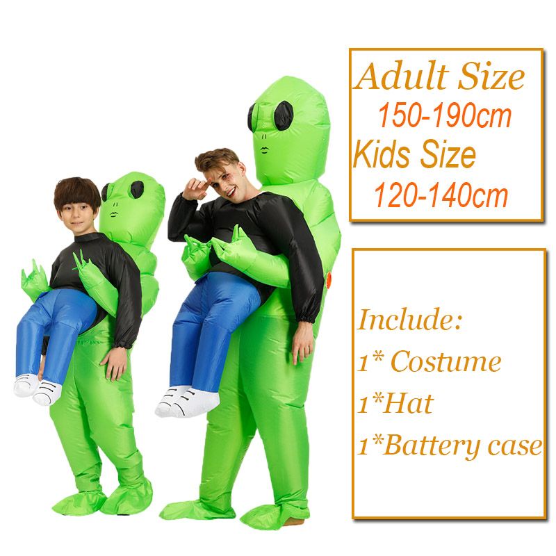 Hot Green Alien Kostim Na Napuhavanje Cosplay Funny Blow Up Suit Party Fancy Dress Halloween Za Odraslu Djecu
