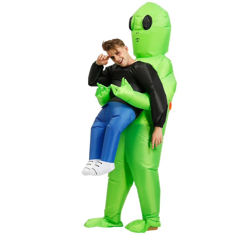 Hot Green Alien Kostim Na Napuhavanje Cosplay Funny Blow Up Suit Party Fancy Dress Halloween Za Odraslu Djecu