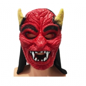 Izvedba Party Horor Maska Duh Festival Pribor Noć Vještica Prerušiti Se Vinil Očnjaci Crni Uzorak Šiljati Demon