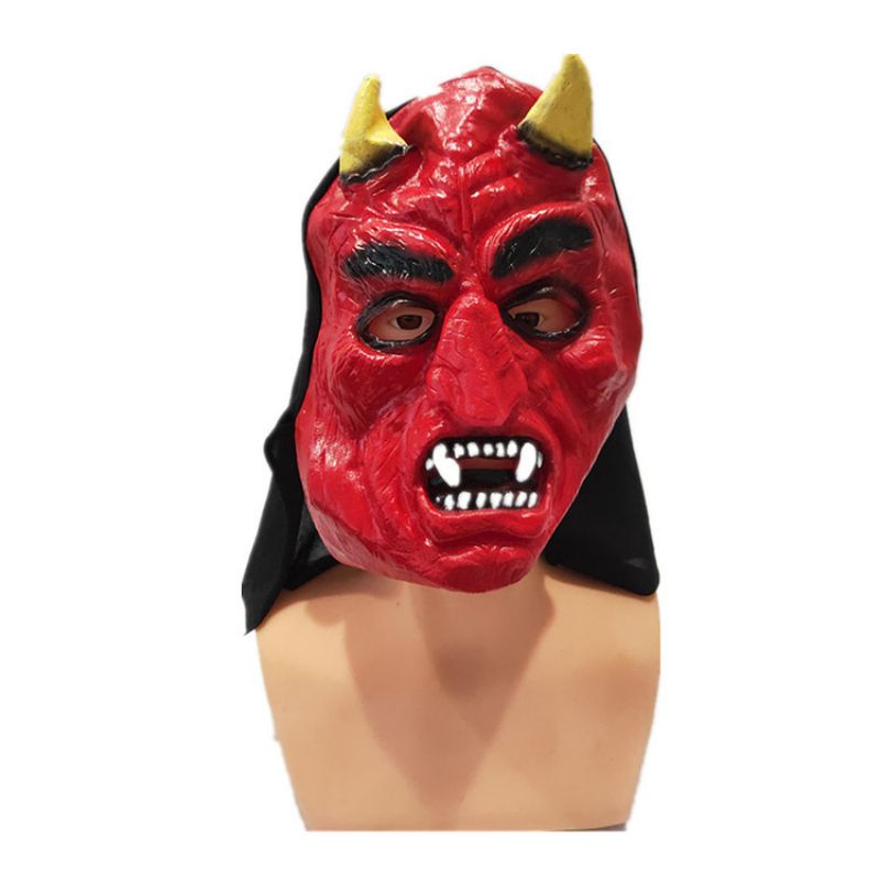 Izvedba Party Horor Maska Duh Festival Pribor Noć Vještica Prerušiti Se Vinil Očnjaci Crni Uzorak Šiljati Demon