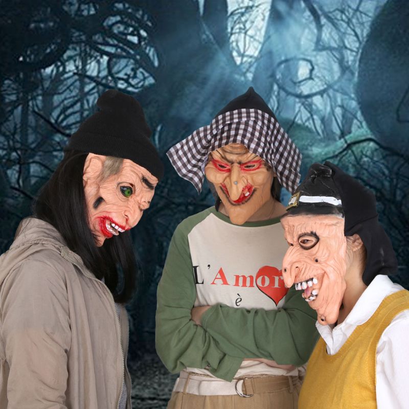 Klasična Maska Vještice Rekviziti Za Horor Filmove I Televiziju Vještičja Od Crne Gaze Turban Vinil Za Zabavu Za Noć Vještica