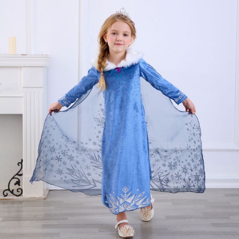 Kostimi Princeze Snježne Kraljice Elsa Anna Cosplay Haljina S Prekrasnim Ogrtačem Za Djevojčice Na Zabavi
