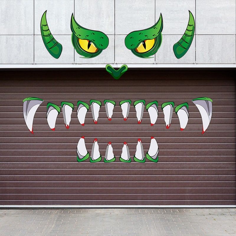 Noć Vještica Monster Face Naljepnice Za Vrata Dekoracije Vanjska Garažna Luk Prozori Zastrašujuće Dekoracija Za Zabavu S Očima Izrezi Zubi I Dvostrane