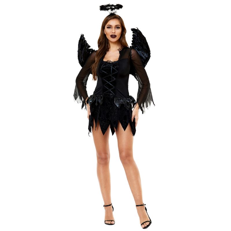 Noć Vještica Ženski Kostim Seksi Tamnog Anđela Uniforma Za Igre Zlog Duh Mladenka Velike Veličine