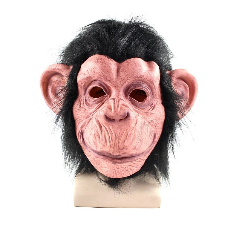Nova Lateks Gumena Jeziva Čimpanza Majmun Gorila Maska Za Glavu Kostima Za Noć Vještica Crna