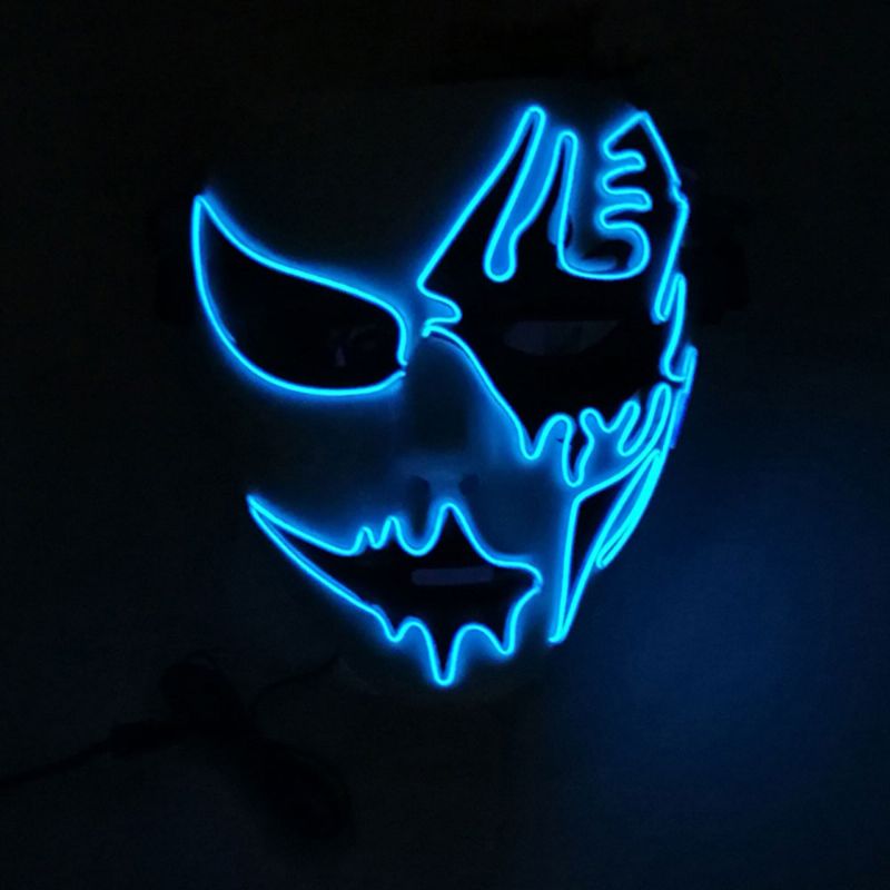 Sjajna El Maska Za Karneval Noć Vještica Rođendansku Zabavu Cosplay Ručno Oslikana S Led Hladnim Svjetlom Svjetleća Za Lice Za Ulični Ples
