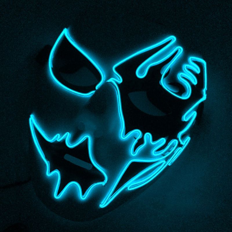Sjajna El Maska Za Karneval Noć Vještica Rođendansku Zabavu Cosplay Ručno Oslikana S Led Hladnim Svjetlom Svjetleća Za Lice Za Ulični Ples