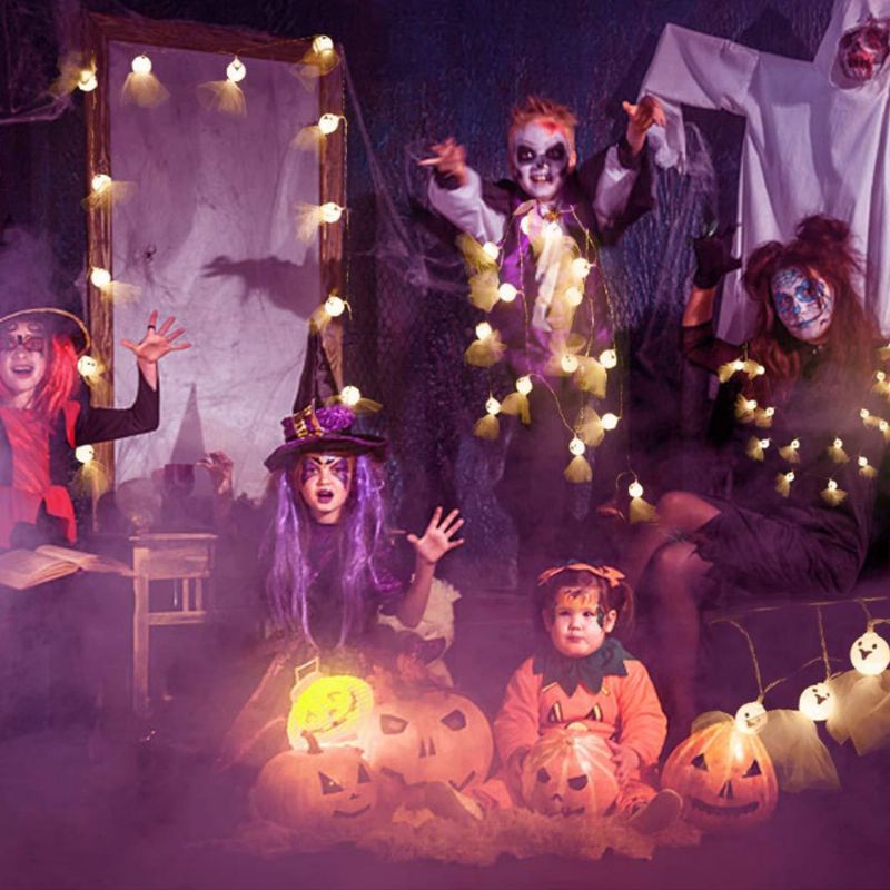 Skeleton Halloween Decoration String Light Battery 10m 6m 3m 2m 1m Lights For Festival Party Indoor And Outdoor