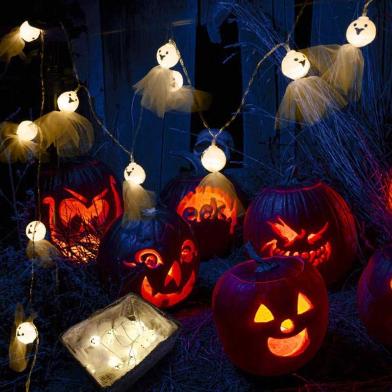 Skeleton Halloween Decoration String Light Battery 10m 6m 3m 2m 1m Lights For Festival Party Indoor And Outdoor
