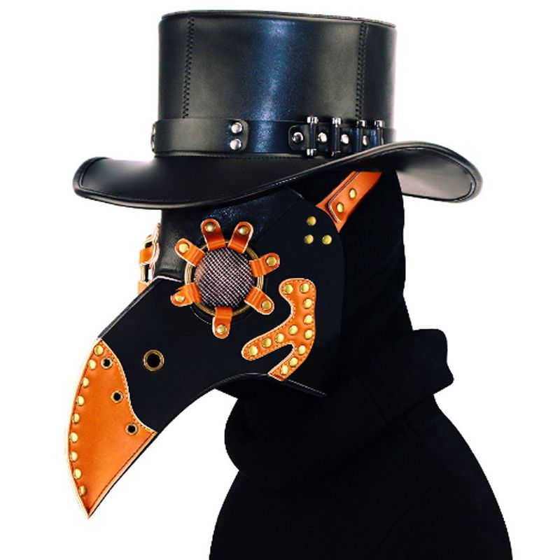 Steampunk Plague Doctor Ptičja Maska Dugi Nos I Kljun Pu Kožna Za Cosplay Noć Vještica Božićni Kostim Rekviziti