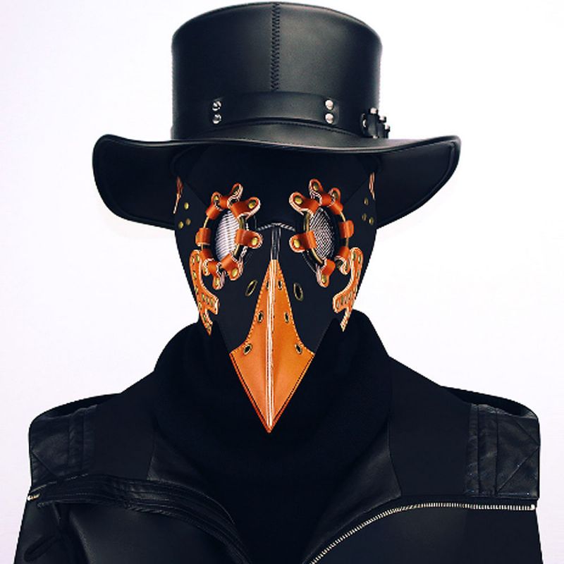 Steampunk Plague Doctor Ptičja Maska Dugi Nos I Kljun Pu Kožna Za Cosplay Noć Vještica Božićni Kostim Rekviziti