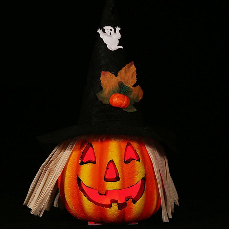 Svjetiljka Bundeve S Nasmijanim Licem Izdubljena Jack-o-lantern Za Noć Vještica Ukleta Kuća Svjetlo Izrađeno Od Pjene Na Baterije