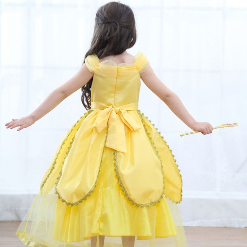 Trodimenzionalni Cvjetni Uzorak Haljina Princeze Elegantna Suknja S Mjehurićima Za Djevojčice Dječja Odjeća Podstava Od Čistog Pamuka Dan Vještica