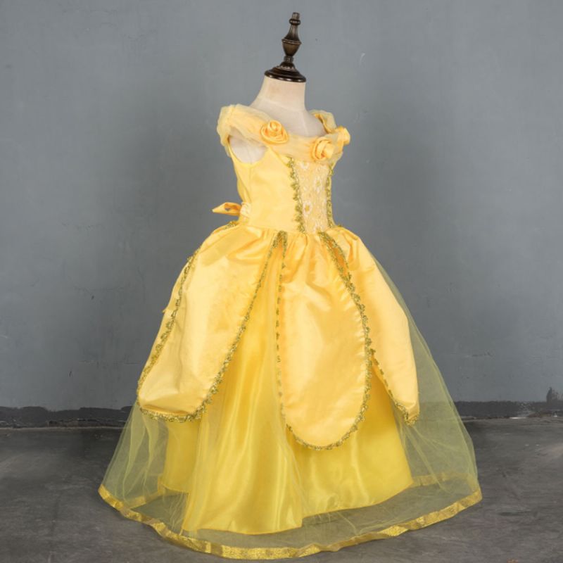 Trodimenzionalni Cvjetni Uzorak Haljina Princeze Elegantna Suknja S Mjehurićima Za Djevojčice Dječja Odjeća Podstava Od Čistog Pamuka Dan Vještica