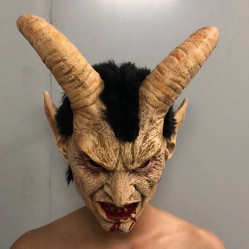 Zastrašujuća Maska Demon Vrag Luciferov Rog Halloween Cosplay Festival Party Rekviziti