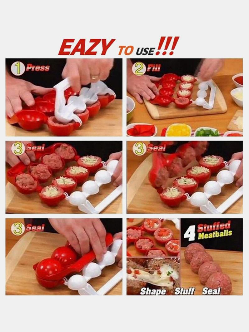 1 Pc Diy Press Meatball Fishball Gurmanski Kalup Piletina Slanina Quick Maker Kuhinjski Pribor Za Svečane Uživanje Alat