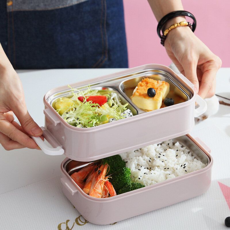 1.6l Nordic Style Bento Box Kutija Za Ručak Od Nehrđajućeg Čelika Prijenosna Nepropusna Za Čuvanje Uvreda