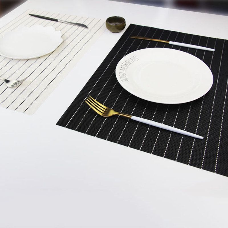Crno-bijele Pruge Pvc Western Food Pad Japanski Stil Pad Mat
