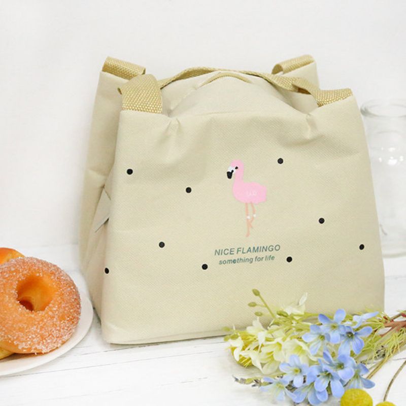 Flamingo Insulation Lunch Box Bag Shopping Tote Bag Momy Bag