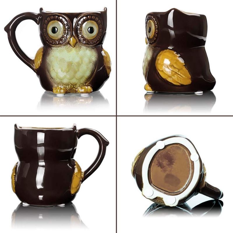 Keramička Šalica Za Kavu Funny Owl Šalice Za Čaj Slatka Jutarnje Kave Owl 12 Oz