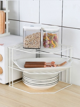 Kutni Stalak Podni Kuhinjski Za Začine Plastični Višeslojni Stolni Regali Za Organiziranje Pohrane
