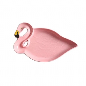 Porculanski Tanjur U Obliku Flaminga Šuplje Posuđe Za Grickalice S Rižom Elegantan Pladanj Nepravilna Posuda