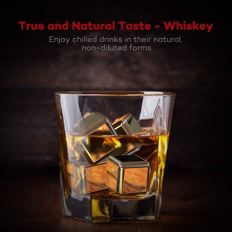Set Od 8 Whisky Stones Kockica Leda Od Nehrđajućeg Čelika Za Višekratnu Upotrebu Za Viski/votku/vino/pivo I Sva Pića