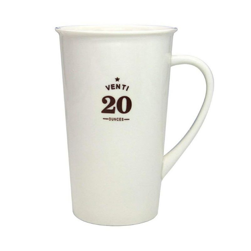 Vrhunska Visoka Šalica Za Kavu Od 20 Oz Klasična Velika Bijela Keramička Za Čaj