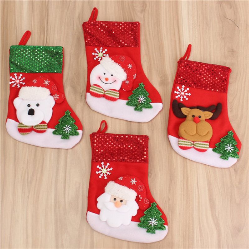 Novogodišnja Vintage Božićna Čarapa Vreća Za Snjegovića Poklon Ukrasne Čarape Za Božićno Drvce
