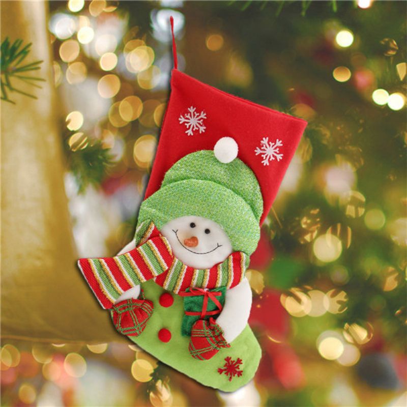 Novogodišnja Vintage Božićna Čarapa Vreća Za Snjegovića Poklon Ukrasne Čarape