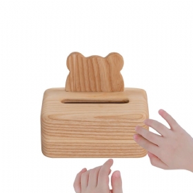 Kreativna Kutija Za Maramice Od Bijelog Voska Od Cijelog Drva Kitty Pumping Box Kolekcija Bear Crown Oblik Keksa S Kreativnim Dizajnom