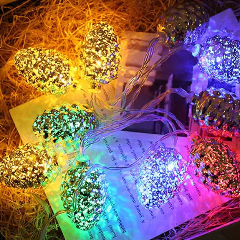 1.5 M 3 M Ukrasna Svjetiljka Led Trepćuća Žičana Svjetla Snježna Pahuljica Lampa U Obliku Jezgre Bora Certificirano Napajanje Za Vrtnu Zabavu Vjenčanje Blagdanska Dekoracija