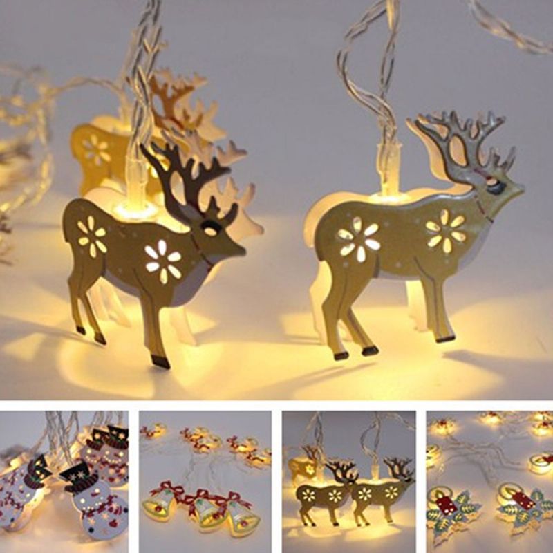 1.8 M 10 Led Dioda Slatka Kreativna Crtaća Svijeća U Boji Zvono Elk Snjegović Model Svjetla Žica Božićni Ukras S Kutijom Za Baterije