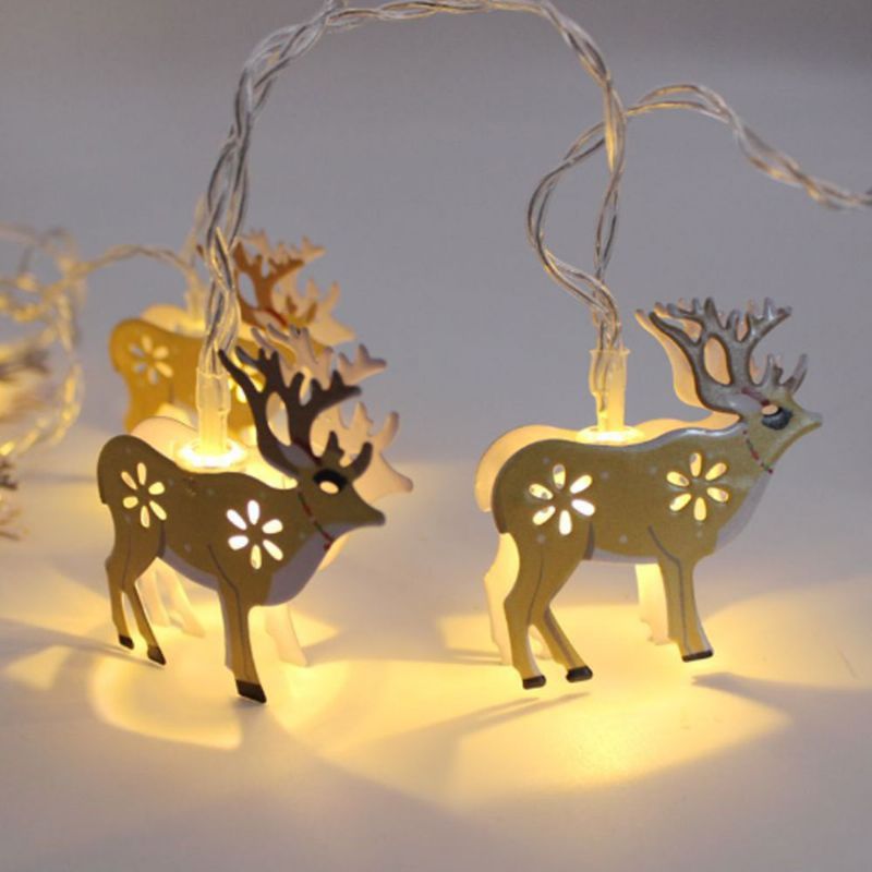 1.8 M 10 Led Dioda Slatka Kreativna Crtaća Svijeća U Boji Zvono Elk Snjegović Model Svjetla Žica Božićni Ukras S Kutijom Za Baterije