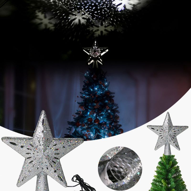 3d Ukras Svjetlucava Zvijezda Božićno Drvce Okretna Pahuljica Led Projekcijsko Svjetlo Krovno Privjesak