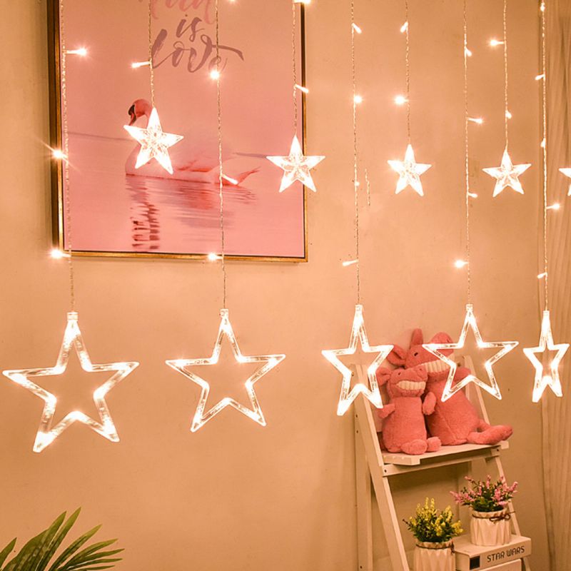 3m Twinkle Star String Lights Vodootporna Zvjezdana Svjetla Za Zavjese S Promjenom Boje Za Vjenčanje Božićni Kućni Vrt Party Festivalska Dekoracija