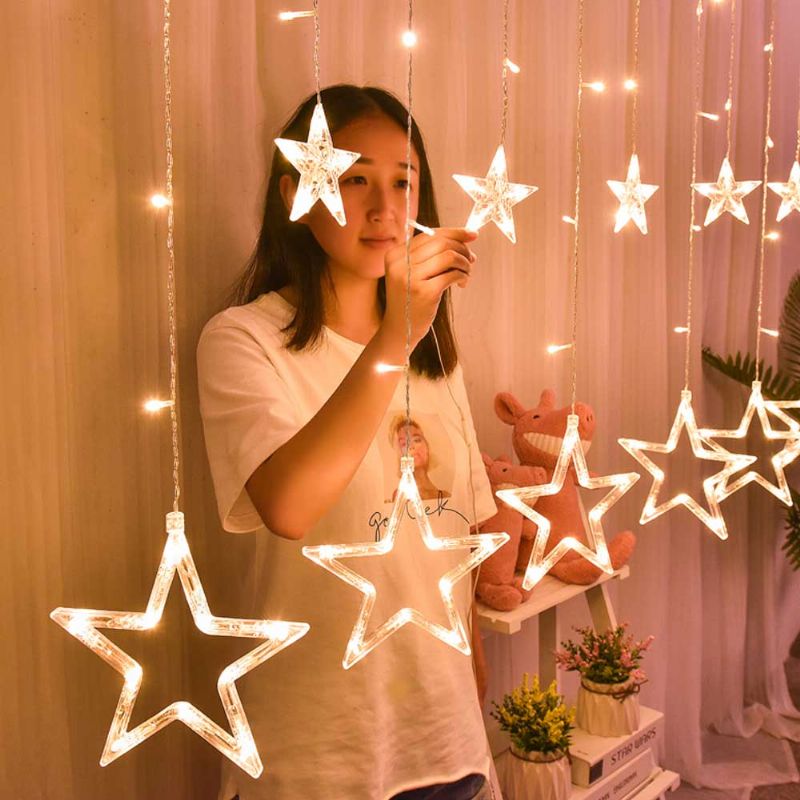 3m Twinkle Star String Lights Vodootporna Zvjezdana Svjetla Za Zavjese S Promjenom Boje Za Vjenčanje Božićni Kućni Vrt Party Festivalska Dekoracija