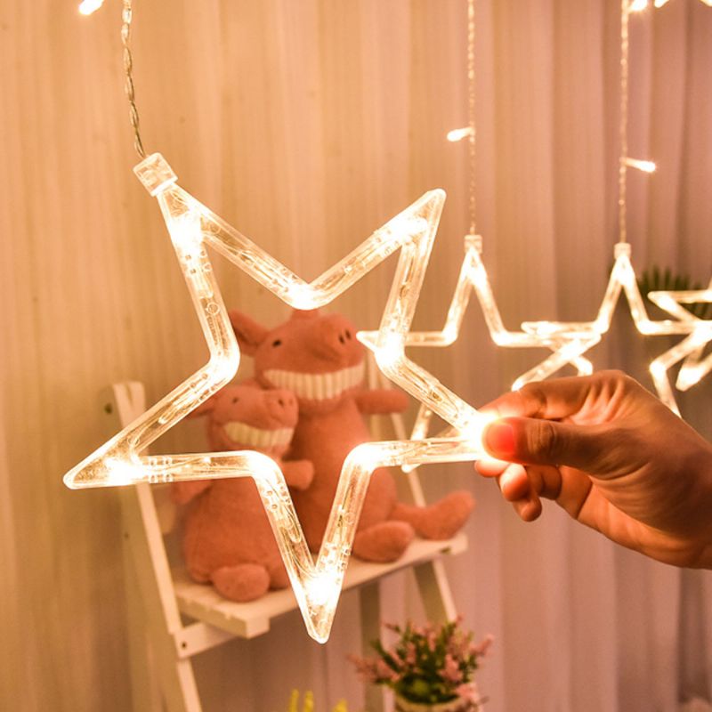 3m Twinkle Star String Lights Vodootporna Zvjezdana Svjetla Za Zavjese S Promjenom Boje Za Vjenčanje Božićni Kućni Vrt Party Festivalska Dekoracija