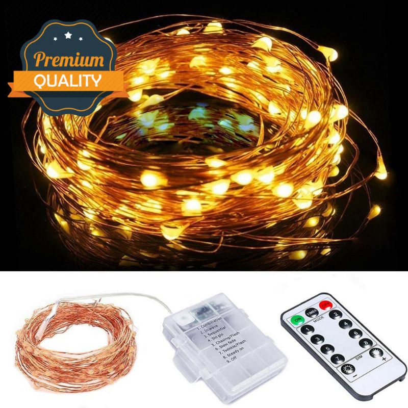 5 M 10 M Led Svjetlucavo Svjetlo Za Vanjske Prostore Fairy String Božićno Diy Aa Baterije Vodootporni Bežični Daljinski Upravljač