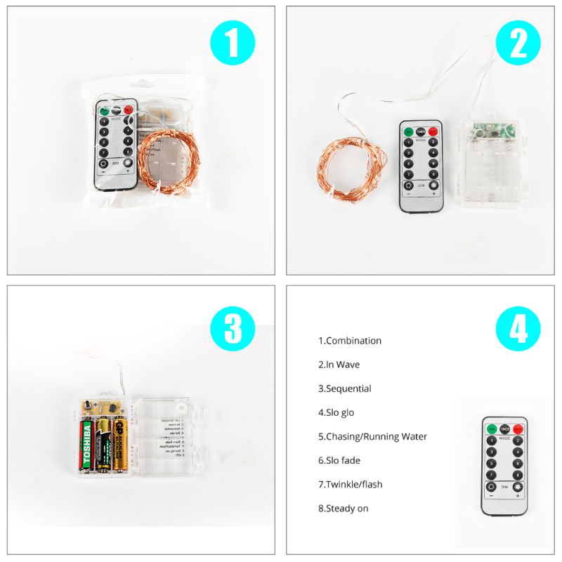 5 M 10 M Led Svjetlucavo Svjetlo Za Vanjske Prostore Fairy String Božićno Diy Aa Baterije Vodootporni Bežični Daljinski Upravljač